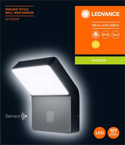 LEDVANCE ENDURA® STYLE WALL WIDE L 4058075205666 LED-Außenwandleuchte 12W Dunkelgrau von LEDVANCE