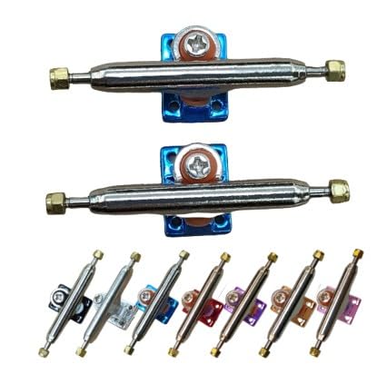 LEEFAI Pro Fingerboard Trucks (Achsen) 34mm G3 Inverted Style- Pro Mini Finger Skateboard Truck with Single Axles and Pivot Cups-Baseplate Color (Blau, 34 mm) von LEEFAI