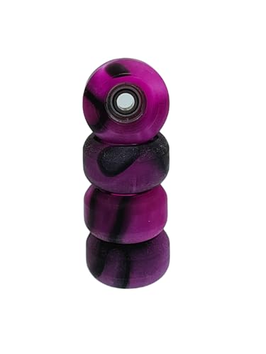 LEEFAI Pro Fingerboard Wheels (Räder) -Swirl Color Handmade Mini Finger Skateboard Wheels (Rollen) for Indoor Fingerboarding-Measure 8.5 * 5.0 mm(Purple) von LEEFAI