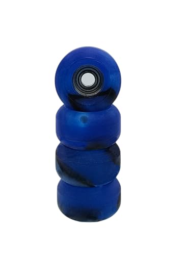 LEEFAI Pro Fingerboard Wheels Swirl Color Wheel (Räder)-Handmade Finger Skateboard Wheels (Rollen) for Indoor Fingerboarding-Measure 7.5 * 4.5 mm (Blau) von LEEFAI