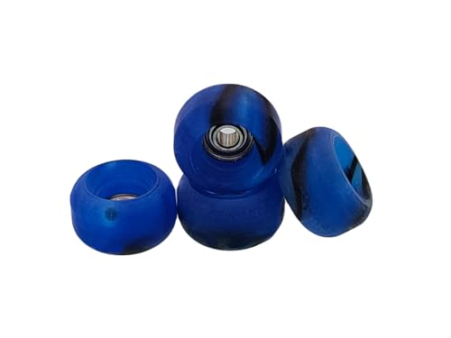 LEEFAI Pro Fingerboard Wheels Swirl Color Wheel (Räder)-Handmade Finger Skateboard Wheels (Rollen) for Indoor Fingerboarding-Measure 7.5 * 4.5 mm (Blau) von LEEFAI