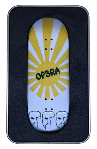 Leefai Pro Fingerboard Deck 34 * 96mm Op3ra V2 Handmade Wood Decks 5 Layer UV Printing Graphic (Yellow Rays) von LEEFAI