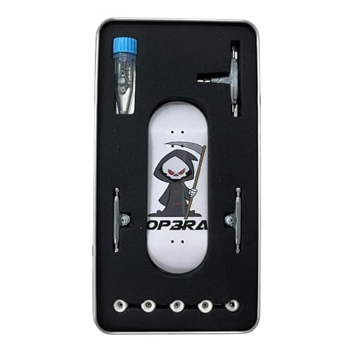 Pro Fingerboard Complete Set up Op3ra- 34 * 98mm Handmade 5 plys Maples Wood Deck -Medium Concave Medium Kick -UV Printing Graphic-The Grim Pro Fingerboard Complete Set up Op3ra- 34 * 98mm Handmade 5 plys Maples Wood Deck -Medium Concave Medium Kick -UV Printing Graphic-The Grim von LEEFAI