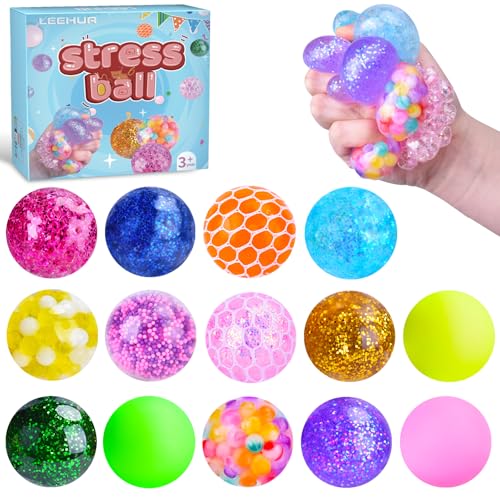 Mini Stressbälle 14 Stück Antistressball, Squishy Stressball für Geschenke für Geburtstagsfeiern Ostern Füller, Fidget Stress Ball 14 Pcs für ADHS, Angst, OCD Angst abbauen und Beruhigung Mini Stressbälle 14 Stück Antistressball, Squishy Stressball für Geschenke für Geburtstagsfeiern Ostern Füller, Fidget Stress Ball 14 Pcs für ADHS, Angst, OCD Angst abbauen und Beruhigung von LEEHUR