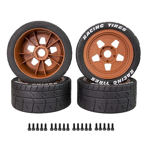 LEEINTO 17mm Sechskantrad Reifen Große 100mm Für 1:7 1:8 Fernbedienung Raupenauto 100MM Reifen Teile Upgrades Auto Spielzeug Reifen Wie von LEEINTO