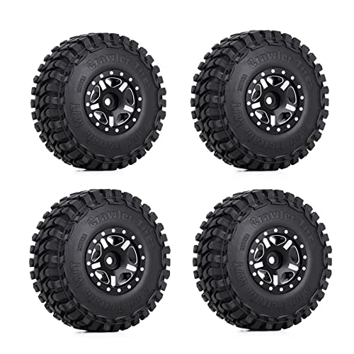 LEEINTO 4PCS 52x18mm 1 0" Beadlock Felgen Reifen Set Für 1/24 Crawler Auto SCX24 90081 Scx24 Reifen Und Scx24 Reifen von LEEINTO