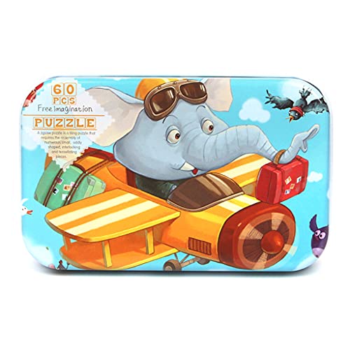 LEEINTO 60 Teile Puzzles Mit Metallbox Kleinkind Kinder Cartoon Spielzeug Für Erwachsene Familien Und Kinder Ab 3 Jahren Schule 60 Teile Holz Kinder Puzzle Erwachsene von LEEINTO