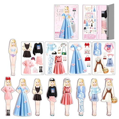 LEEINTO Interaktiver Puzzle Aufkleber „Dress Up Princess“ Kleinkind Mädchen Reiseaufkleber Lustiges Puzzlespiel Für Mädchen „Prinzessin Dress Up“ Aufkleber von LEEINTO