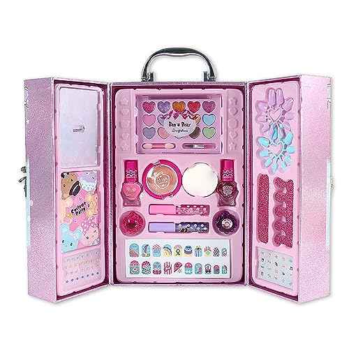 LEEINTO Make Up Mädchen Spielzeug Kinder Make Up Kosmetik Spielbox Kinder Make Up Set Prinzessin Make Up Set Kosmetisches Spielzeug Für Mädchen Make Up Mädchen Spielzeug von LEEINTO