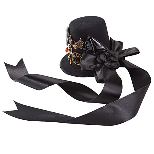 LEEINTO Steampunk Männer Zylinder Steampunk Zylinder Für Männer Vintage Männer Schwarz Halloween Zylinder Gothic Karneval Nachtclub Steampunk Männer von LEEINTO