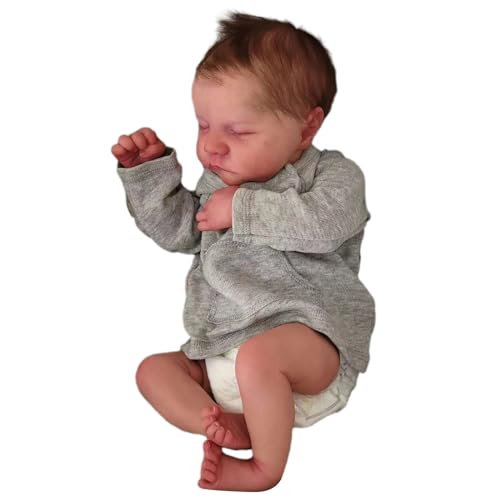 Realistische Wiedergeburt Handwaschbare Simulation Baby Mädchen Spielzeug Wiedergeburt Mit Flexiblen Gliedmaßen Für Begleiter Wiedergeburt Realistisches Gewicht Lebhaft Baby Mädchen Realistisch von LEEINTO