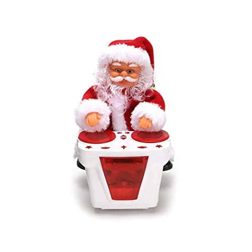 Santa Musical Moving Playing Drums Weihnachtsspielzeug Dekorationen Ornament Elektrisch Für Kinder Angetriebener Santa Playing Drums Weihnachtsspielzeug Singing Electric Musical Ornament Dekorationen von LEEINTO