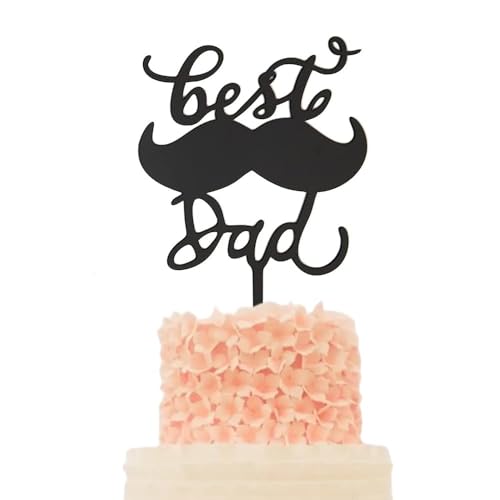 10 Stück schwarz Acryl besten Papa glücklich Vatertag Papa Party Supplies Vaters Geburtstag Kuchen Topper von LEEMASING