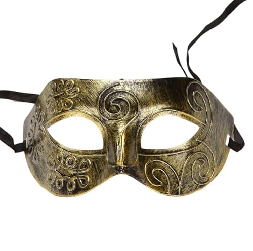 LEEMASING Coole Griechisch Römische Kämpfer Maskerade Gesichtsmaske für Mardi Gras Halloween Maskerade Cosplay Kostüm Thema Party (Gold) von LEEMASING