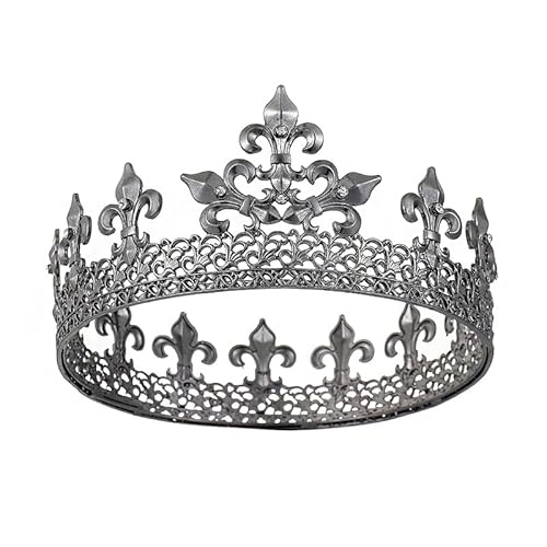 LEEMASING König Herren Krone oder Party Prom Dekorationen Royal Mittelalter Krone für Cosplay Homecoming Prom Party Dekorationen (Schwarz) von LEEMASING