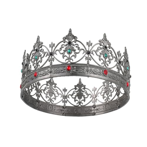 LEEMASING Legierung King Crown Herren Hohle Krone Haarschmuck für Abschlussball Geburtstag Halloween Cosplay Party Kostüm von LEEMASING