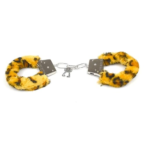 LEEMASING Plüsch Manschetten Handgelenk Plüsch Flauschige Handschellen Armband für Kostüm Prop Party Supplies (Leopard) von LEEMASING