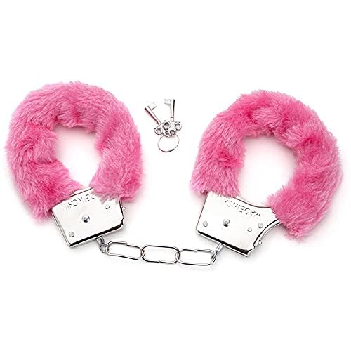 LEEMASING Plüsch Manschetten Handgelenk Plüsch Flauschige Handschellen Armband für Kostüm Prop Party Supplies (Rosa) von LEEMASING