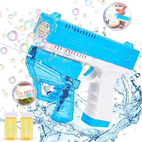 Automatische Seifenblasenpistole, Wasserpistole für Erwachsene Kinder Seifenblasenmaschine Gun mit Seifenblasenlösung, 2in1 Bubble Gun Water Gun Outdoor Spielzeug Geschenk für Kinder Geburtstag Party von LEEWENYAN