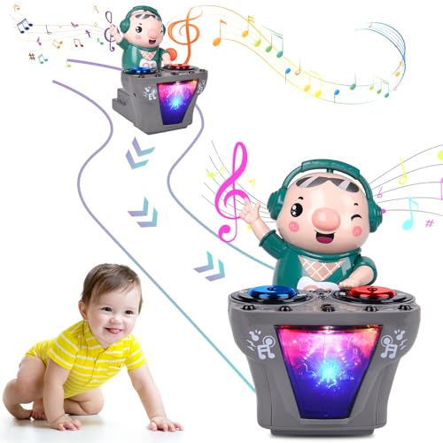 LEEWENYAN DJ Swinging Piggy Toy, DJ Elektrische Musik Tanzendes Schwein Spielzeug,DJ Schwingendes Schweinchen, Früh Lernspielzeug Musikspielzeug, Krabbelnde Spielzeug für Kinder von LEEWENYAN