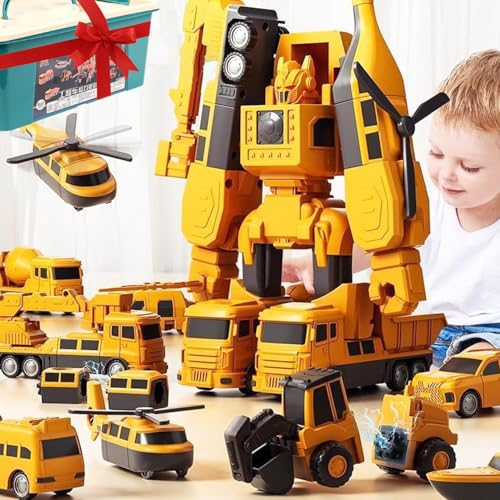 35pcs Magnetischer Verformung Roboter baustellenfahrzeuge Auto Spielzeugset mit Aufbewahrungsbox DIY pädagogisches Kreativitätspuzzle Bausteine Spielzeug für Jungen und Mädchen im Alter von 3-9 von LEEWENYAN