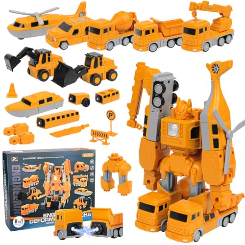 LEEWENYAN Magnetische Transformers Spielzeug für Kinder, 35pcs Magnetspielzeug Verformung Roboter Auto Spielzeugset mit Aufbewahrungsbox, DIY Roboter Spielzeug Bausteine Geschenk für 3+ Jungen von LEEWENYAN