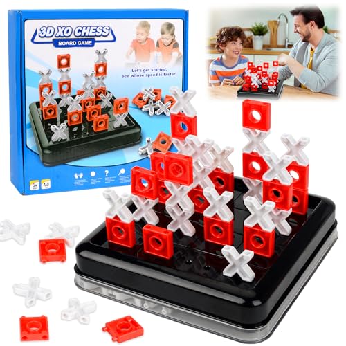 Tic Tac Toe Spiel, 2 Spieler Brettspiele, 3D Tic Tac Toe Eltern Kind Interaktion Spiele, Interaktives Tischspiele für die Frühe Bildung, Klassisches Familien Brettspiel Für Erwachsene Und Kinder von LEEWENYAN