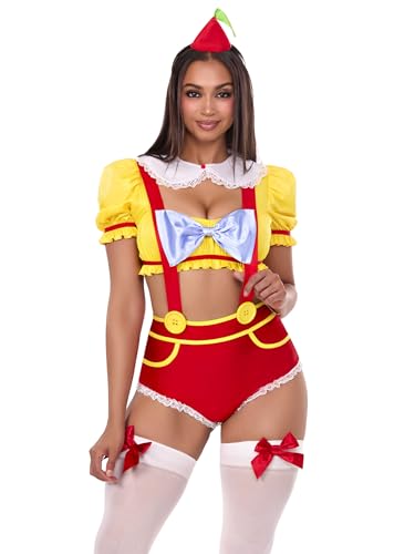 Double Trouble Darling Kostüm, inklusive Crop Top mit Bubikragen, Strapsshorts mit Schleifen-Akzent, Mehrfarbig, M Double Trouble Darling Kostüm, inklusive Crop Top mit Bubikragen, Strapsshorts mit Schleifen-Akzent, Mehrfarbig, M von LEG AVENUE