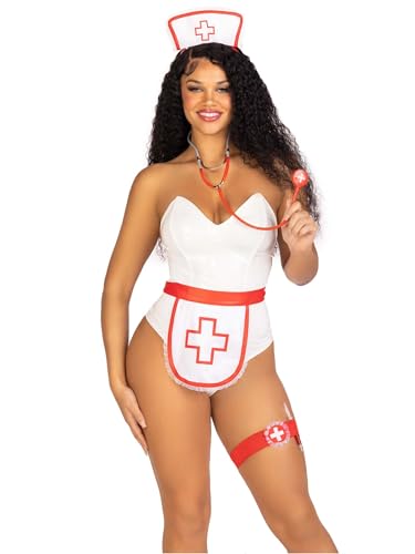 LEG AVENUE 5 PC Nurse Kit, Includes Apron, Headband, Stethoscope, Garter, and Syringe Pen. von LEG AVENUE