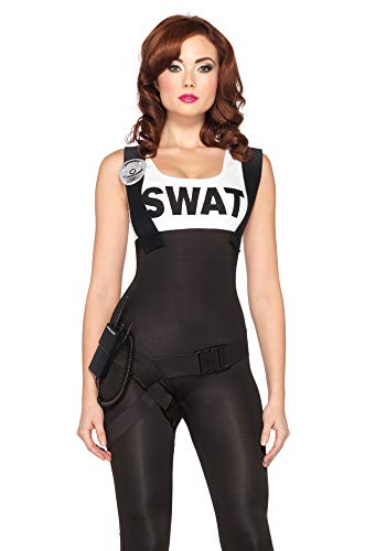 LEG AVENUE 85168 - 3Tl. Kostüm Set Swat Hot Babe, Größe L, schwarz, Damen Karneval Kostüm Fasching von LEG AVENUE