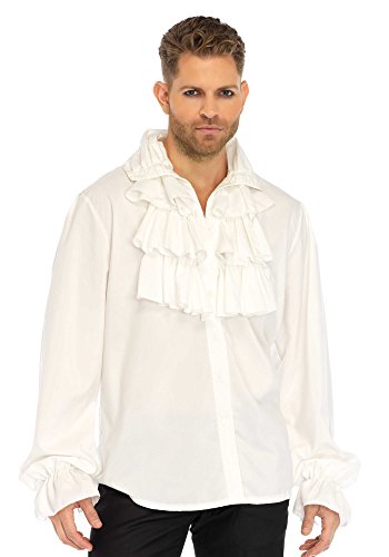 LEG AVENUE 86688 - Ruffle front shirt Männer Kostüm, Weiß, Large (EUR 40) von LEG AVENUE