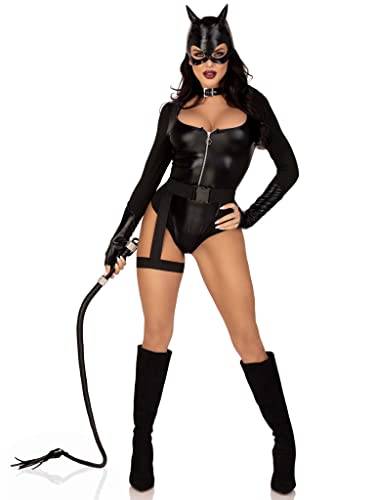 LEG AVENUE Damen 3 PC Fierce Feline Halloween Kostüm mit Bodysuit, 1X-2X von LEG AVENUE