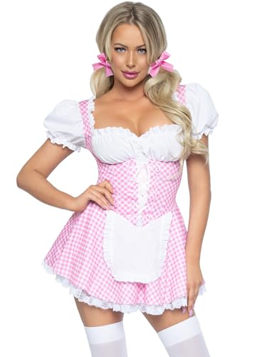 Scala Gingham Costumes Pink, White L von LEG AVENUE