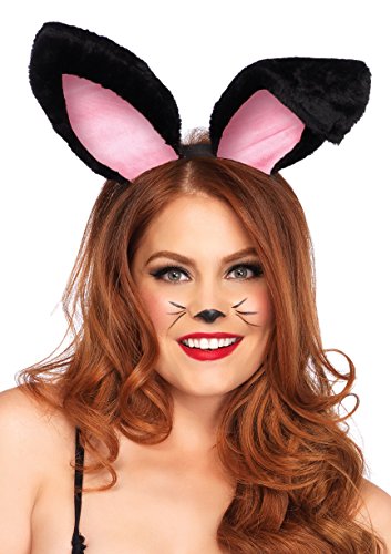 LegAvenue Plush bunny ears Kopfband schwarz One Size von LEG AVENUE