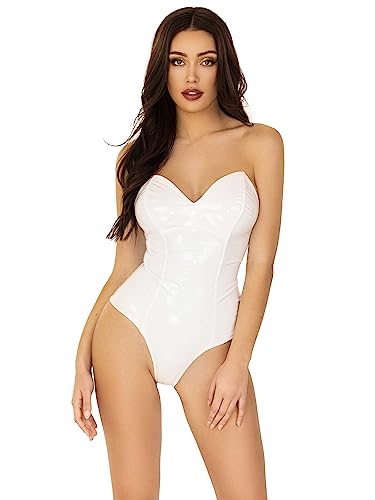 LEG AVENUE Vinyl boned bodysuit, S von LEG AVENUE