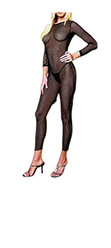 Leg Avenue - 2-Teiler Langärmeliges Netzkleid mit G-String - One Size - Schwarz - 8292 von LEG AVENUE