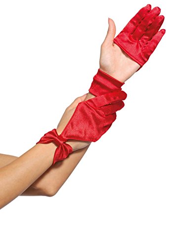 Leg Avenue 3737 - Satin ausgeschnitten Handschuh - Einheitsgröße, rot von LEG AVENUE