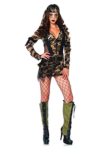 Leg Avenue 85187 - Kampf-Babe Kostüm Set, 3-teilig, Größe M/L, camo von LEG AVENUE