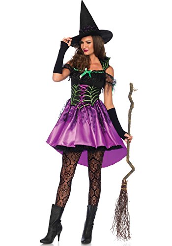 Leg Avenue 85606 2 teilig Spiderweb Witch Set, Damen Karneval Kostüm Fasching, L, Mehrfarbig von LEG AVENUE