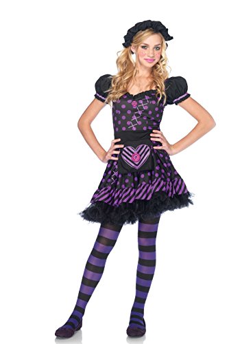 Leg Avenue J49122 22 2 teilig Junior Set Dark Dollie, Damen Karneval Kostüm Fasching, M/L, schwarz/lila von LEG AVENUE