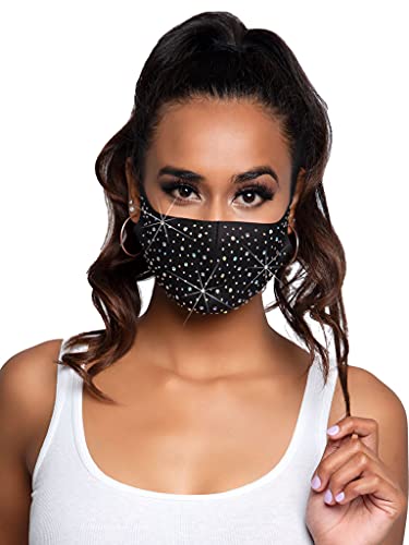 Leg Avenue Naya Rhinestone Maske Black One Size von LEG AVENUE