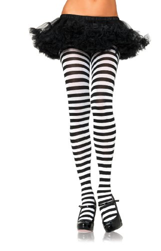 Leg Avenue Strumpfhose Black White Harlequin, 7720 von LEG AVENUE