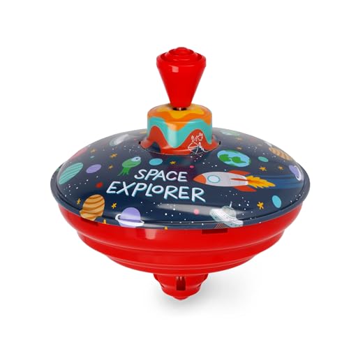 Legami - Kreisel Spin me Runde, Mini-Kreisel Spielzeug, Space Explorer, Universum Raumschiff, Gadget Geburtstagsgeschenk, Spiel für Kinder, Durchmesser 13 cm von LEGAMI