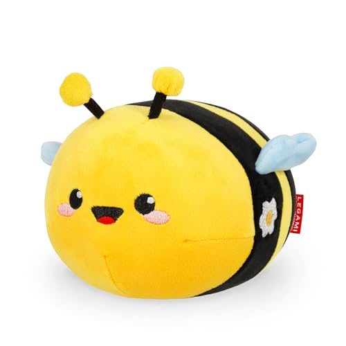 Legami - Super Soft Plush Plüsch, Bee Thema, Mini Größe, mit personalisierbarer ID Karte, Steht alleine, 14x15x12 cm, Yellow Legami - Super Soft Plush Plüsch, Bee Thema, Mini Größe, mit personalisierbarer ID Karte, Steht alleine, 14x15x12 cm, Yellow von LEGAMI