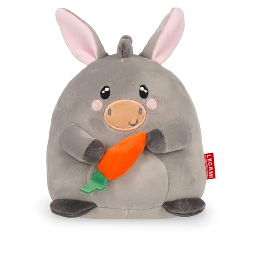Legami - Super Soft Plush Plüsch, Donkey Thema, Mini Größe, mit personalisierbarer ID Karte, Steht alleine, 14x15x12 cm, Grey Legami - Super Soft Plush Plüsch, Donkey Thema, Mini Größe, mit personalisierbarer ID Karte, Steht alleine, 14x15x12 cm, Grey von LEGAMI