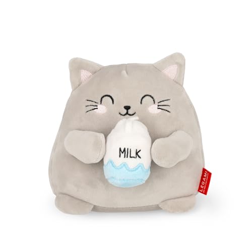 Legami - Super Soft Plush Plüsch, Kitty Thema, Mini Größe, mit personalisierbarer ID Karte, Steht alleine, 14x15x12 cm, Grey Legami - Super Soft Plush Plüsch, Kitty Thema, Mini Größe, mit personalisierbarer ID Karte, Steht alleine, 14x15x12 cm, Grey von LEGAMI