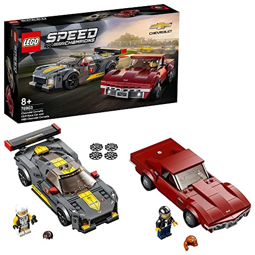 LEGO 76903 Speed Champions Chevrolet Corvette C8.R & 1969 Chevrolet Corvette Spielzeugauto, Modellauto zum selber Bauen, Rennwagen von LEGO