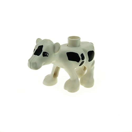 1 x Lego Duplo Tier Kalb klein weiß schwarz kleine Kuh Bauernhof neue Form Kälbchen Zoo Zirkus dupcalf1pb02 von LEGO