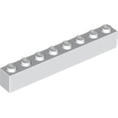 10 Stück LEGO "Stein 1x8 Noppen" in Weiss. von LEGO