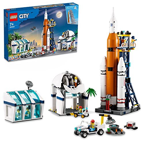 LEGO 60351 City Raumfahrtzentrum Weltraum-Spielzeug NASA Serie mit 7 Astronauten-Minifiguren und Einer Rakete, ab 7 Jahre von LEGO